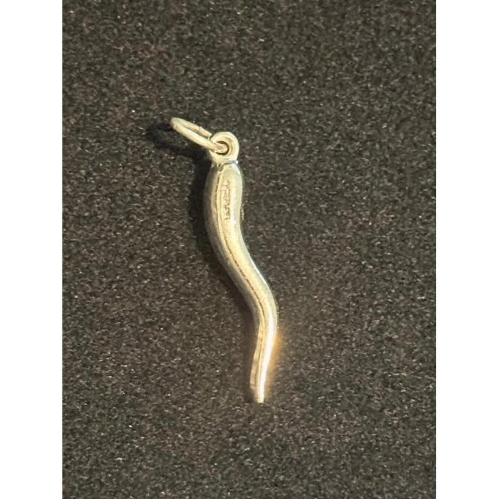 Sterling Silver Italian Horn Charm Pendant Stamped "STERLING" - Picture 4 of 5